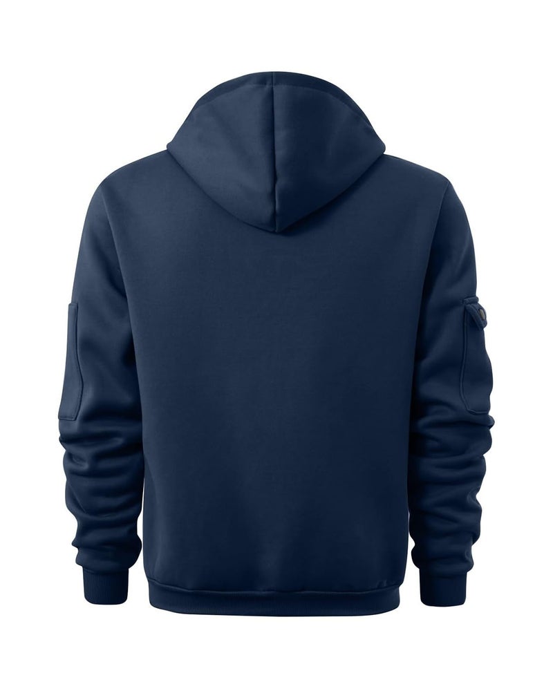 whox Tactical Hoodies For Men Quater Zip Up Pullover Sweatshirt Casual Workout Mens Hoodies with Pockets Navy - Image 4