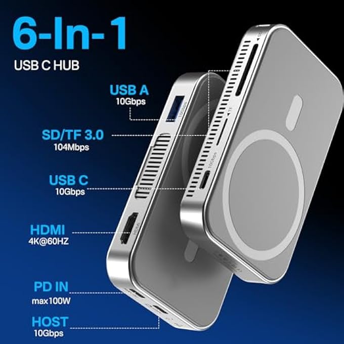 rayihni 10GBPS MAGNETIC M.2 NVME SSD ENCLOSURE & USB C DOCKING STATION WITH COOLING FAN FOR IPHONE 17/16/15 PRO/PRO MAX/PLUS,TOOL FREE INSTALLATION,SUPPORT SSD SIZE 2230/2242/2260/2280 B+M M-KEY - Image 2