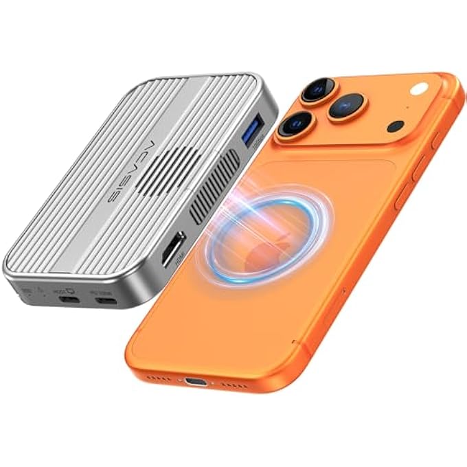 rayihni 10GBPS MAGNETIC M.2 NVME SSD ENCLOSURE & USB C DOCKING STATION WITH COOLING FAN FOR IPHONE 17/16/15 PRO/PRO MAX/PLUS,TOOL FREE INSTALLATION,SUPPORT SSD SIZE 2230/2242/2260/2280 B+M M-KEY - Image 1