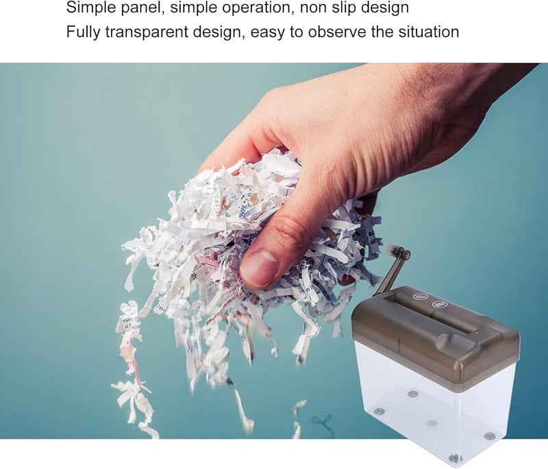 Manual Paper Shredder Portable Hand Shredder For Home Office A6 A4 Documents Grey - Image 4