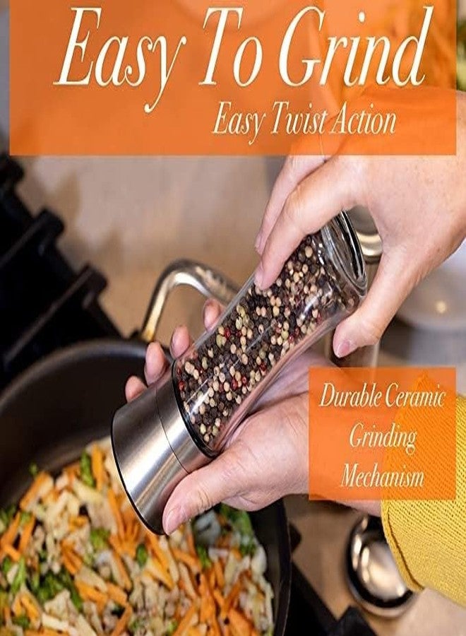 DARKFISH 2-in-1 Salt and Pepper Grinder/Crusher with Adjustable Coarseness - Stainless Steel Mill Shaker for Perfect Seasoning - 1 Piece - Image 3