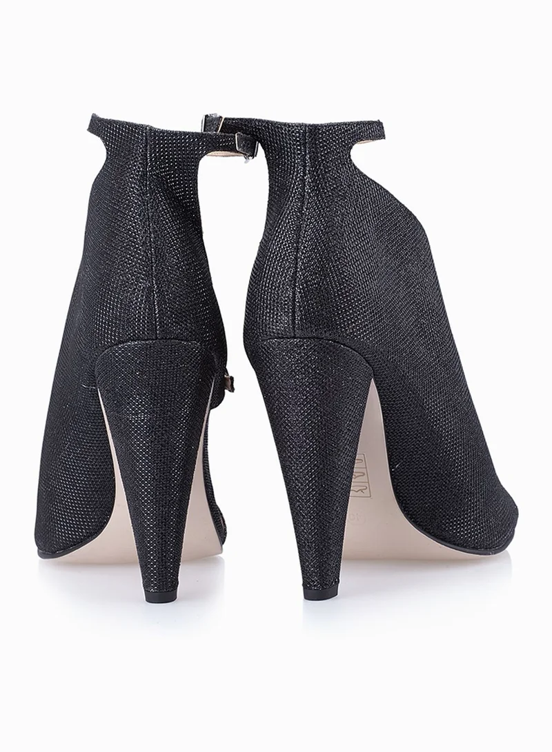 Little Mistress Hazel Glitter Ankle Strap Open Toe Booties