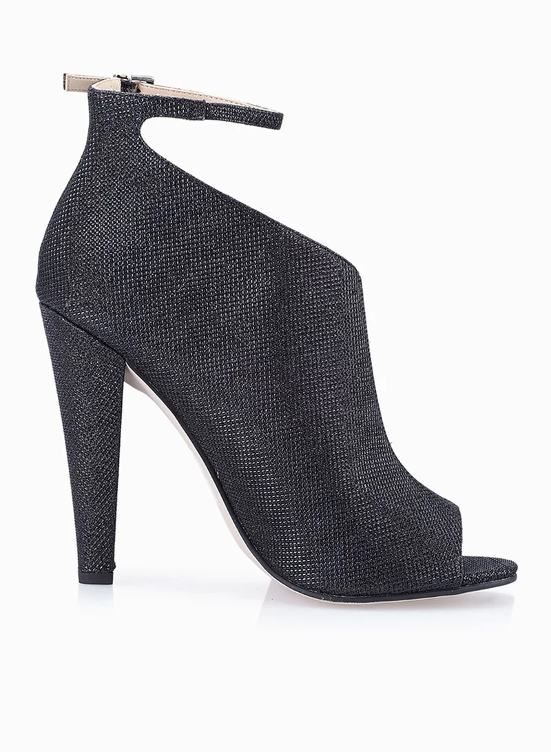 Little Mistress Hazel Glitter Ankle Strap Open Toe Booties