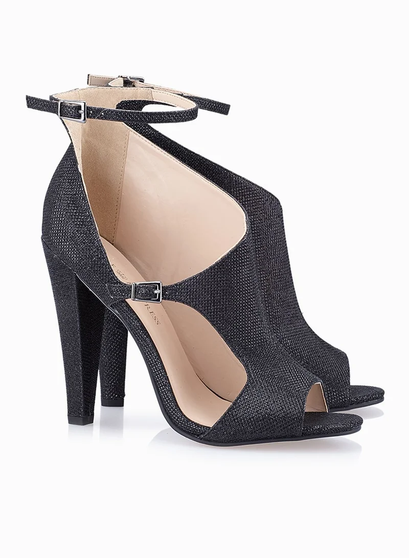 Little Mistress Hazel Glitter Ankle Strap Open Toe Booties