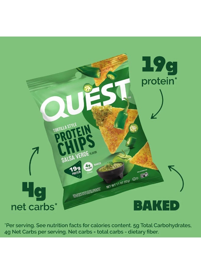 Quest Nutrition Quest Tortilla Style Protein Chips – Salsa Verde Flavor, High Protein, Gluten-Free, 32g (Box of 8 Bags) - Image 4