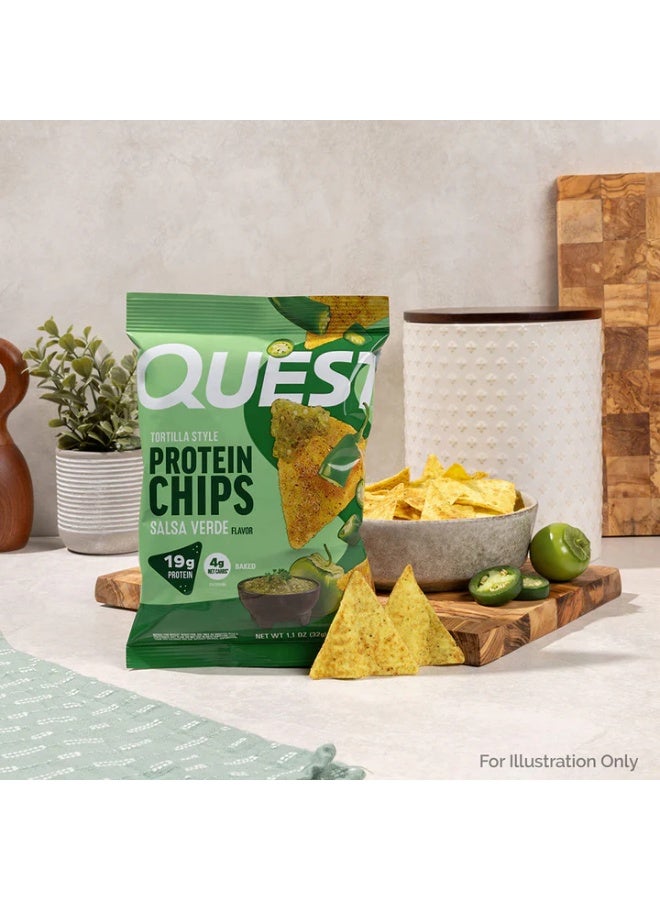 Quest Nutrition Quest Tortilla Style Protein Chips – Salsa Verde Flavor, High Protein, Gluten-Free, 32g (Box of 8 Bags) - Image 2
