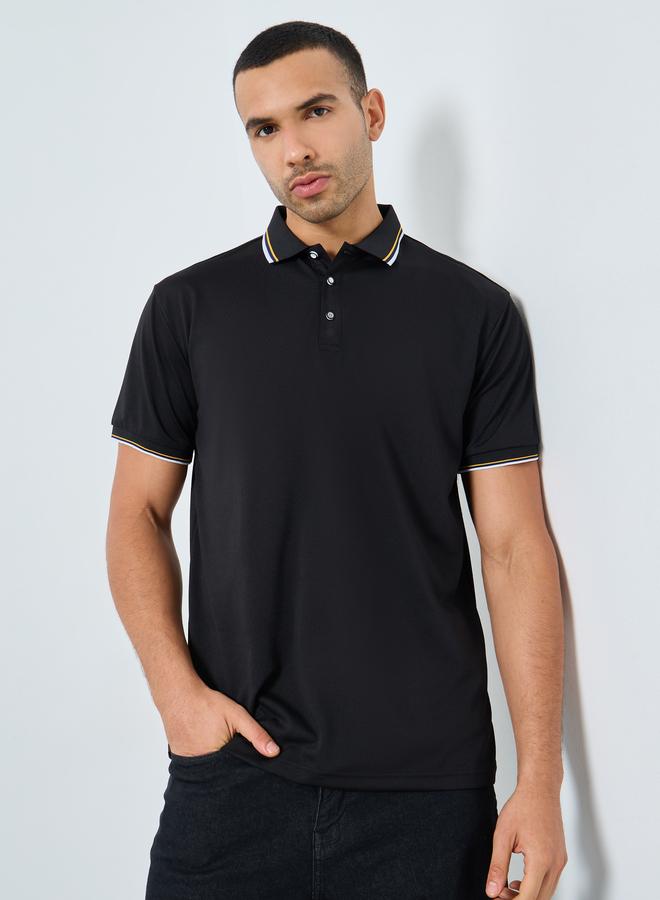 Styli Men Regular Fit Contrast Tipping Solid Polo - Image 1