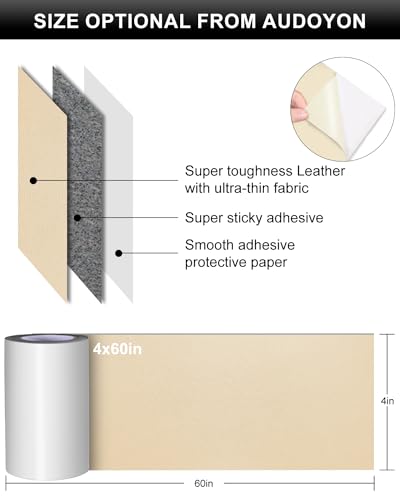 Numola Self-Adhesive Repair Patch, Anti Scratch Sofas Patch for Couch, Car Seat, DIY Furniture Upholstery, Handbags, Jackets (Beige) - Image 2