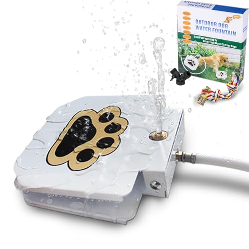 BACOENG Outdoor Dog Pet Water Sprinkler Easy Activated Dog Water Fountain Toy with Molar Rope Upgrade Premier Valve Set We Copper VS Others Plastic - Image 1