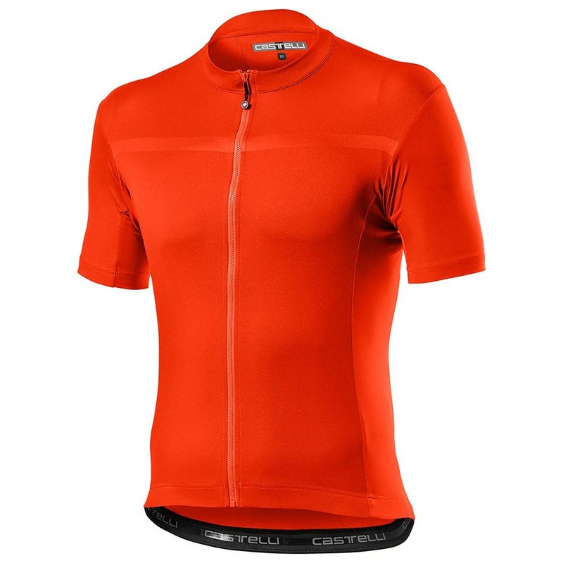 CASTELLI Mens Classifica Jersey Zip Up Quarter Length Sleeve Jersey for Gravel Biking Road Cycling Brilliant Orange Small