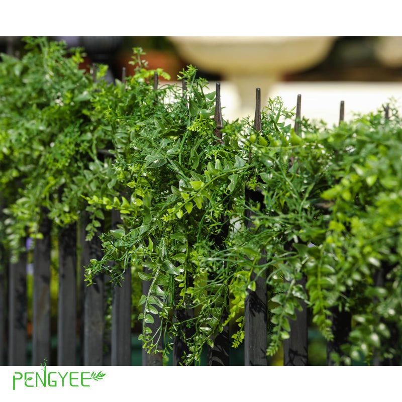 PENGYEE 6 Pack 5.57ft Artificial Greenery Garland for Table, Leaf Garland for Room Decor, Fern Garlands for Decoration, Fake Vines Hanging Plants for Home Bedroom Garden Wall Wedding Decor - Image 2