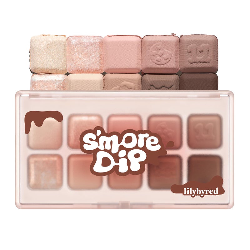 lilybyred Mood Keyboard | 10-Shade Korean Eyeshadow Palette, Highly Pigmented, Matte, Shimmer & Jelly Glitter, Smooth. Blendable, Long-Lasting, Dome-Shaped Design, 0.38 oz. (11 Chocolate Chip Smore) - Image 1