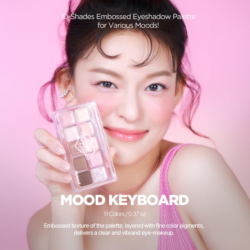 lilybyred Mood Keyboard | 10-Shade Korean Eyeshadow Palette, Highly Pigmented, Matte, Shimmer & Jelly Glitter, Smooth. Blendable, Long-Lasting, Dome-Shaped Design, 0.38 oz. (11 Chocolate Chip Smore) - Image 2
