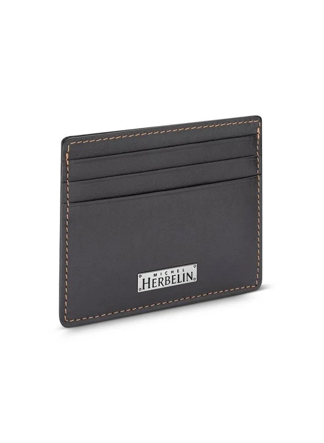 MICHEL HERBELIN Credit Card Case Oak Brown for Men Olive Green