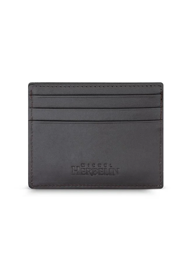 MICHEL HERBELIN Credit Card Case Oak Brown for Men