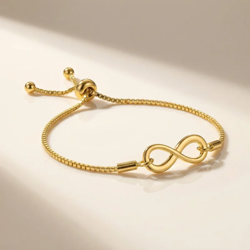 Palmonas PALMONAS 18k Gold Plated Infinity Wish Bracelet for Women