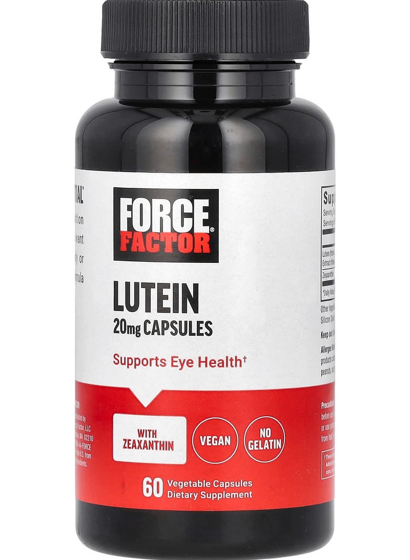 Force Factor Lutein 20 mg 60 Vegetable Capsules