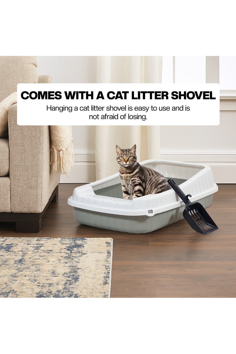 NNC PETS Semi-enclosed cat litter box with Litter scoop, High sides, Grid design, and detachable design, Durable lightweight cat toilet, Suitable for Indoor/Outdoor use, Easy to clean, 59 cm (Grey) - Image 5