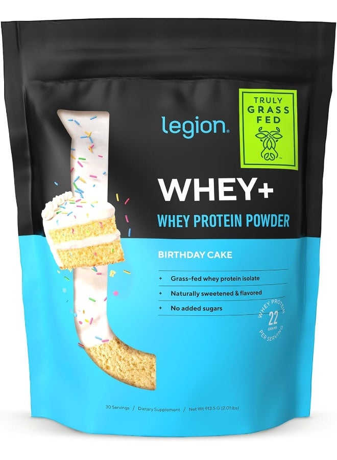Legion مسحوق بروتين مصل اللبن LEGION Whey+ من أبقار تتغذى على العشب - منخفض الكربوهيدرات، منخفض السعرات الحرارية، غير معدّل وراثيًا، خالي من اللاكتوز، خالي من الغلوتين، خالي من السكر، بروتين مصل اللبن المعزول الطبيعي بالكامل، (30 حصة، كعكة عيد الميلاد) - Image 1