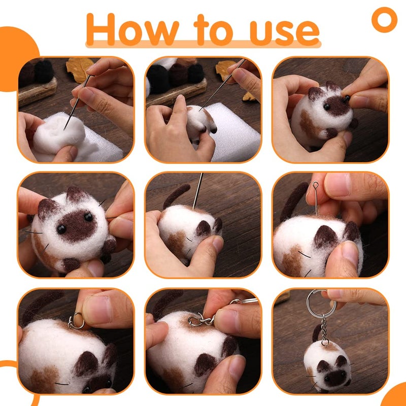 Mayboos Needle Felting Kit,3 Pieces Making Wool Needle Felting Starter Kit with Instruction,Felting Foam Mat and DIY Needle Felting Supply for DIY Craft Animal Home Decoration - Image 4