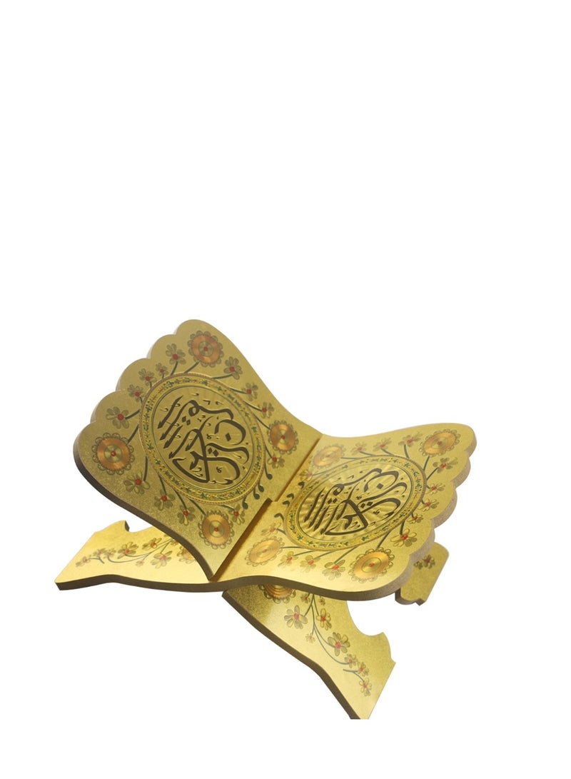 Y&D Quran Book Stand, Quran Holder Book Stand, Foldable Wooden Book Stand with Intricate Carvings for Bible Quran Eid Mubarak Ornament  - Image 1