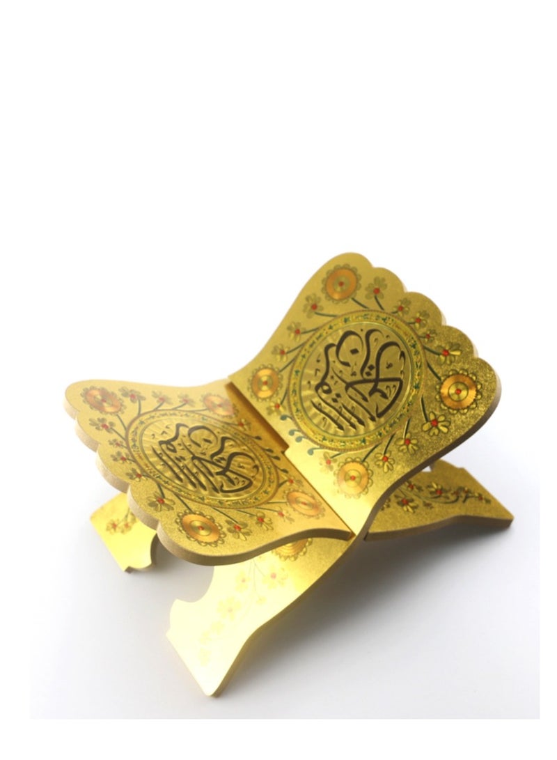 Y&D Quran Book Stand, Quran Holder Book Stand, Foldable Wooden Book Stand with Intricate Carvings for Bible Quran Eid Mubarak Ornament  - Image 2