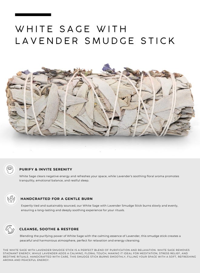 AWAFI MILL White Sage with Lavender | Calming Smudge Stick for Cleansing & Relaxation - Image 2