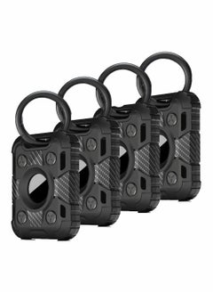 4 Pack Airtag Case With Key Ring Full Body Shockproof Waterproof Anti Scratch Holder for Wallet Tracker Dog Collar