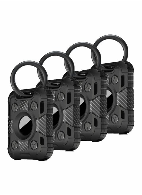 4 Pack Airtag Case With Key Ring Full Body Shockproof Waterproof Anti Scratch Holder for Wallet Tracker Dog Collar