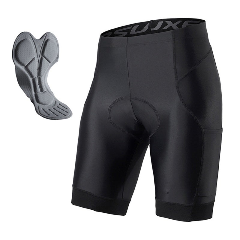 ARSUXEO Men's Cycling Shorts Sponge Padded Bike Shorts Nylon Spandex Pockets - Reflective Bicycle Shorts for Long Rides - Image 1