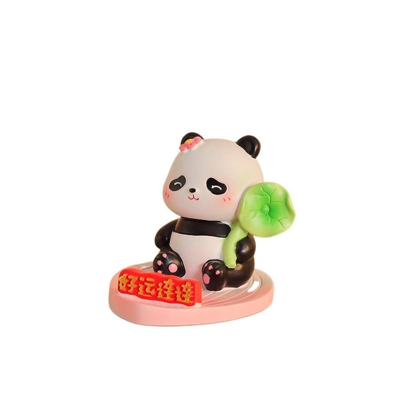 Phone Holder Creative Panda Ornament Cute for Fits Most Smartphones in Black for On The Go Carry - Image 1