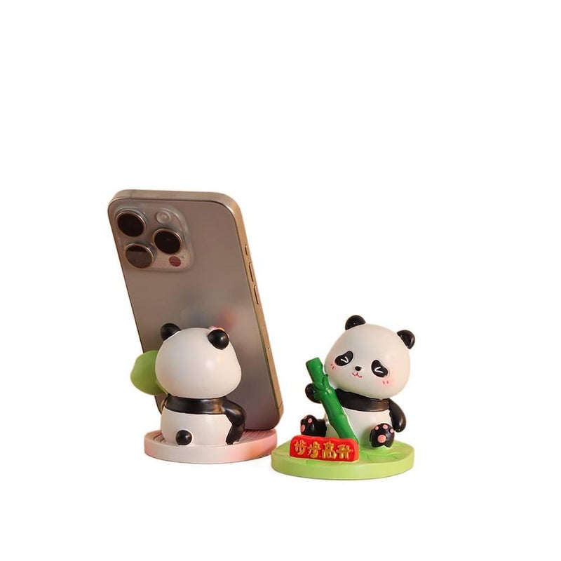 Phone Holder Creative Panda Ornament Cute for Fits Most Smartphones in Black for On The Go Carry - Image 5