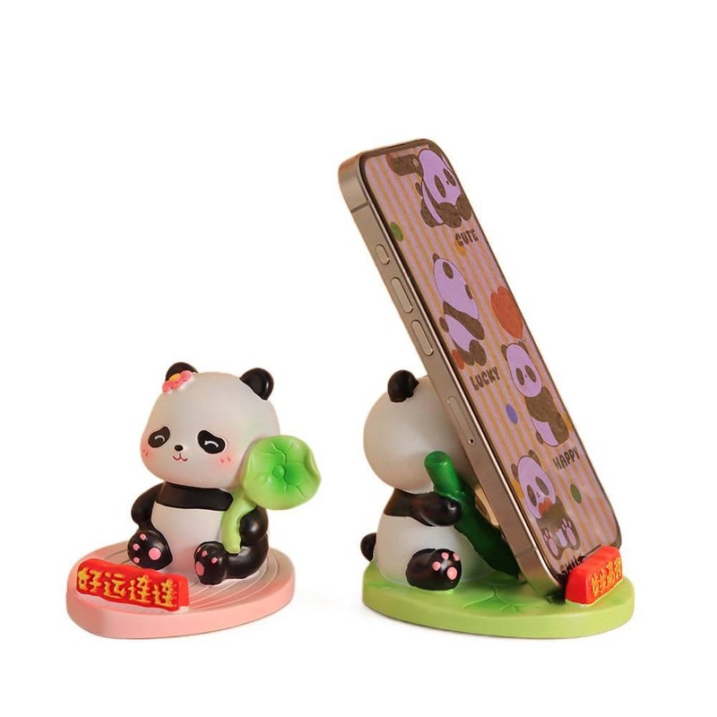 Phone Holder Creative Panda Ornament Cute for Fits Most Smartphones in Black for On The Go Carry - Image 3
