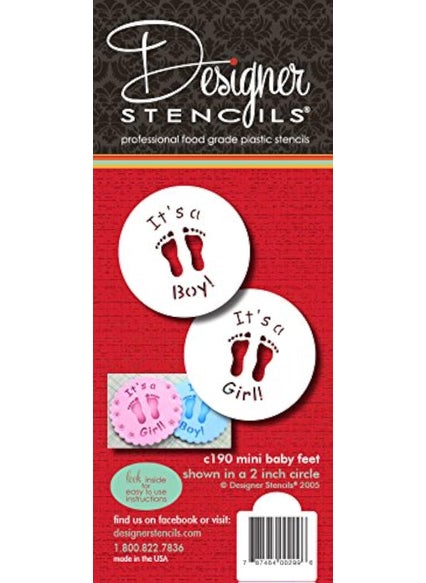 Designer Stencils Designer Stencils C190 It's a Boy/Girl Candy/Cookie Stencils, Small, Beige/Semi-Transparent  - Image 1