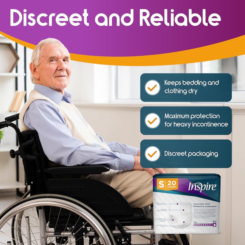 Inspire Adult Diapers Women or Men  MAX Absorbency  Our Most Absorbent and Dry Incontinence Underwear for Women or Men  Leak Proof Diaper Overnight or Daytime for Heavy - Image 5