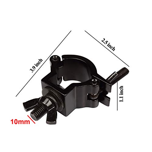 MOUNTAIN_ARK 10 Pack Stage Light O Clamp Fit 1-1/4" to 1-3/8" OD Pipe or F24 Truss, DJ Lighting Truss Mount Hook, Load 165 lb, Black - Image 4