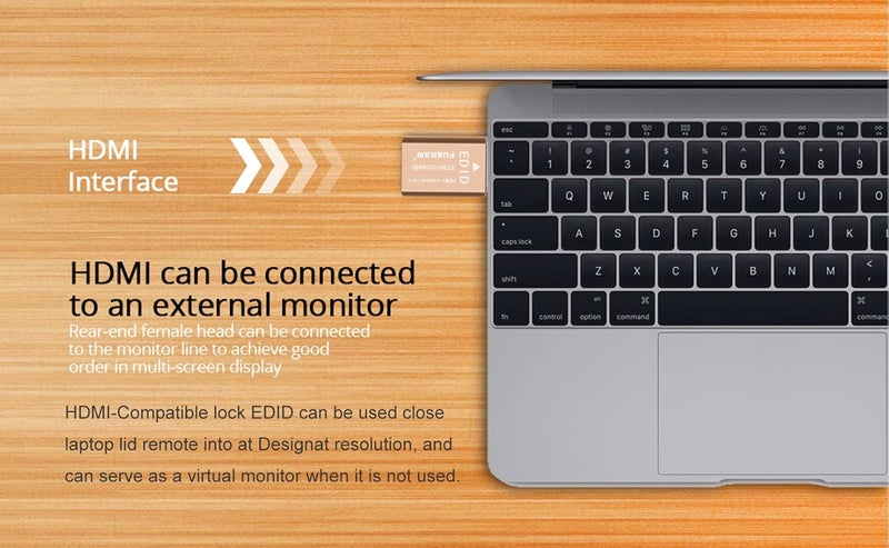 فييران مثبت إشارة تمرير HDMI (شاشة قفل EDID) Mac Thunderbolt عبر محاكي DDC EDID للاستخدام مع مقسمات الفيديو ومستقبلات AV والمفاتيح وأجهزة التمديد (مناسب للرأس) 1920x1080@60Hz (عبوة من 2) - Image 3