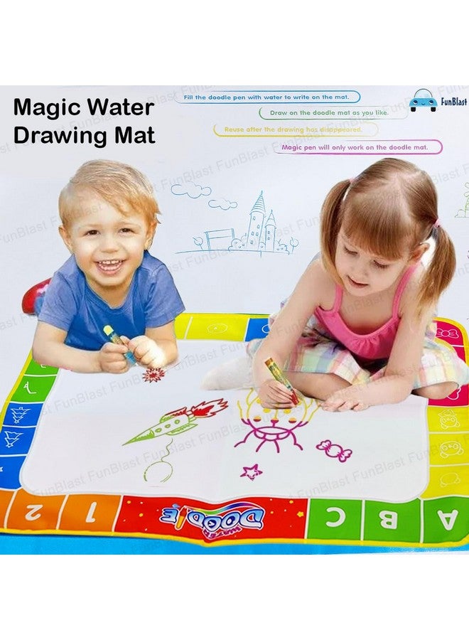 فنبلاست سجادة الرسم المائية السحرية من فن بلاست مع عينات ألوان قوس قزح - لوحة رسم مائية سحرية للأطفال الصغار، سجادة تعليمية ورسومات خربشة للبنات الصغار والأولاد والأطفال (ألوان عشوائية) (74 × 49 سم) - Image 5