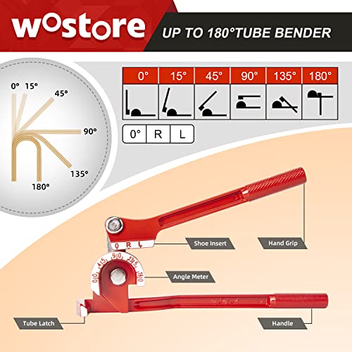 Wostore 180 Degree Tubing Bender for 1/4 5/16 and 3/8 Inch Copper Aluminum Thin Stainless Steel Red - Image 5