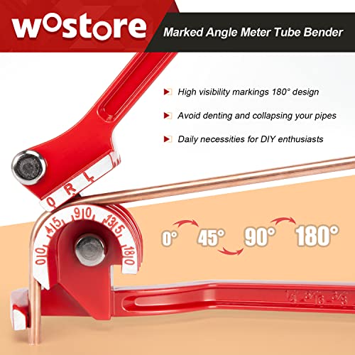 Wostore 180 Degree Tubing Bender for 1/4 5/16 and 3/8 Inch Copper Aluminum Thin Stainless Steel Red - Image 4
