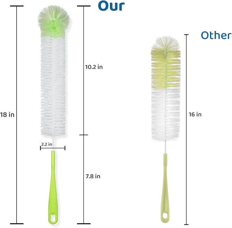 LiKee فرشاة تنظيف زجاجات ليكي سوبر لونغ 18 زجاجة بحجم كبير 25 عرض مرنة بمقبض طويل لتنظيف زجاجات المياه والأكواب وزجاجات الأطفال - Image 2