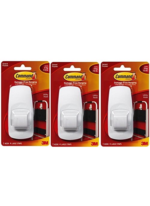 Command Command Jumbo Plastic Hook with Adhesive Strips 3Hooks 