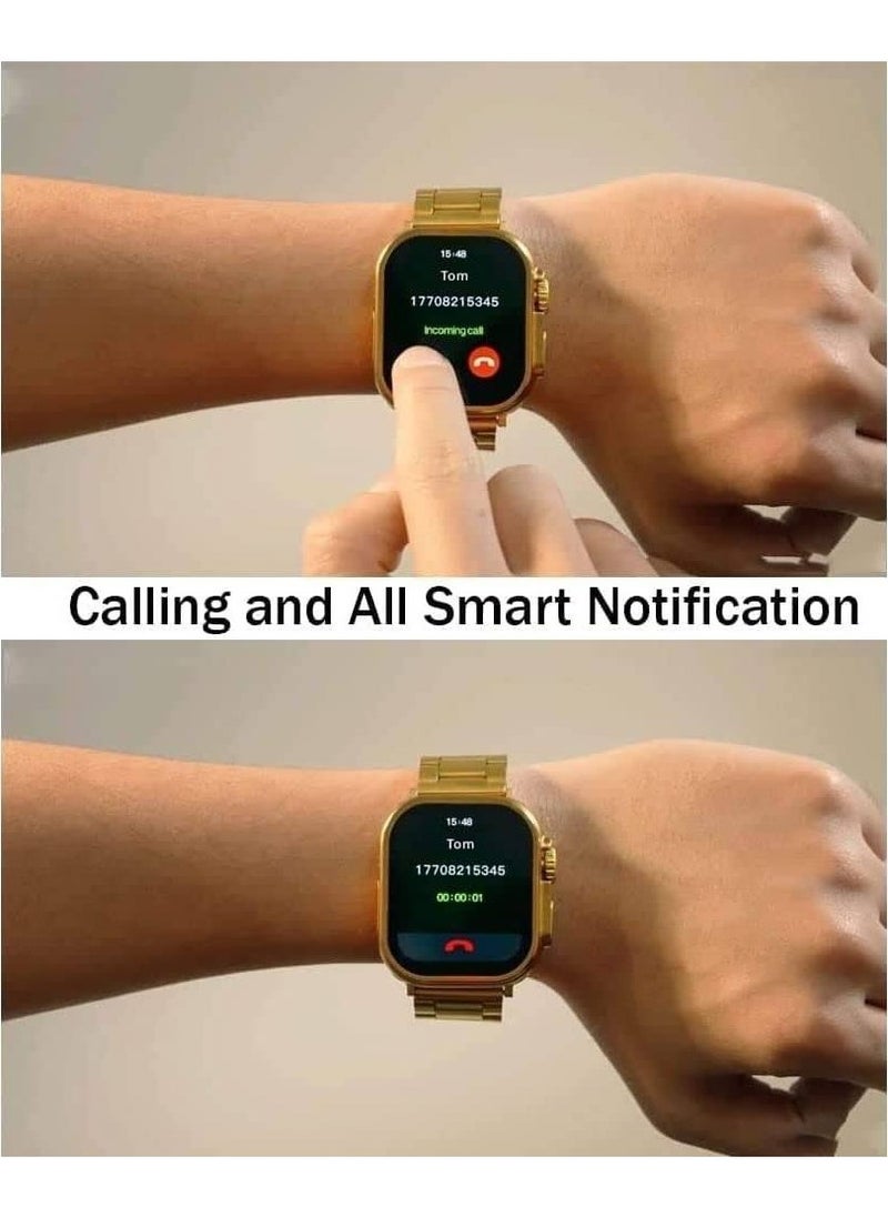 LERONZA - Two Smart Watches Series 8 With A Full Screen Running On The Android And IOS Systems Quick To Respond And With A Wireless Charging Its Support The GPS Feature- With 7 Additional Bracelets - Image 1