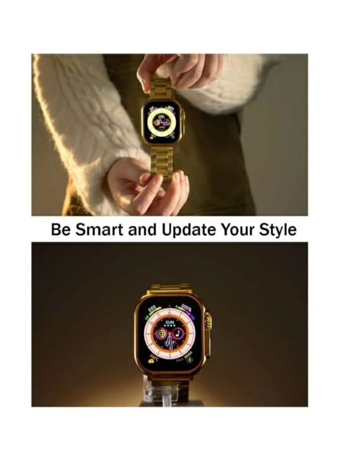 LERONZA - Two Smart Watches Series 8 With A Full Screen Running On The Android And IOS Systems Quick To Respond And With A Wireless Charging Its Support The GPS Feature- With 7 Additional Bracelets - Image 1