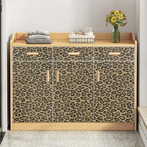 CHENGZHG 17.7" x 196" Leopard Print Contact Paper Peel and Stick Leopard Wallpaper Self Adhesive Shelf Liner Removable Drawer Paper Self Adhesive Film for Cabinets Kitchen Bedroom Furniture Living Room - Image 5