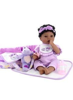 Aori Reborn Baby Dolls Black 18 Inch African American Lifelike Newborn Girl Doll Realistic Soft Posable Limbs And Weighted Body  - Image 3