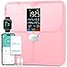 ABLEGRID Body Fat ScaleDigital Smart Bathroom Scale for Body WeightLarge Color Display Screen16 Body Composition Metrics BMIWater WeighHeart RateBaby Mode400lbRechargeableRosegold - Image 1