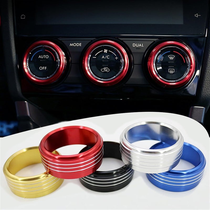 QASULER Aluminum Alloy Air Conditioner Knob Rings for Subaru Forester - Image 2
