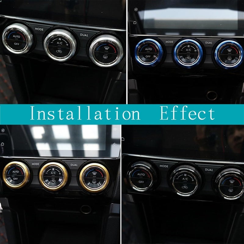QASULER Aluminum Alloy Air Conditioner Knob Rings for Subaru Forester - Image 3