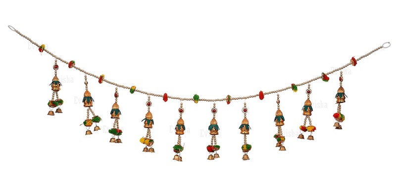 Evisha Simple Elegant Designer Small Kalash Door Hanging Toran Bandhanwar for Diwali Decoration Home Decor 3 Ft - Image 2